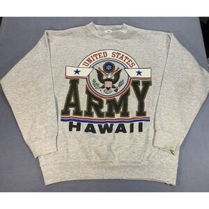 Vintage US Army Sweatshirt Hawaii Made in USA Jostens 80's 90's Size Large